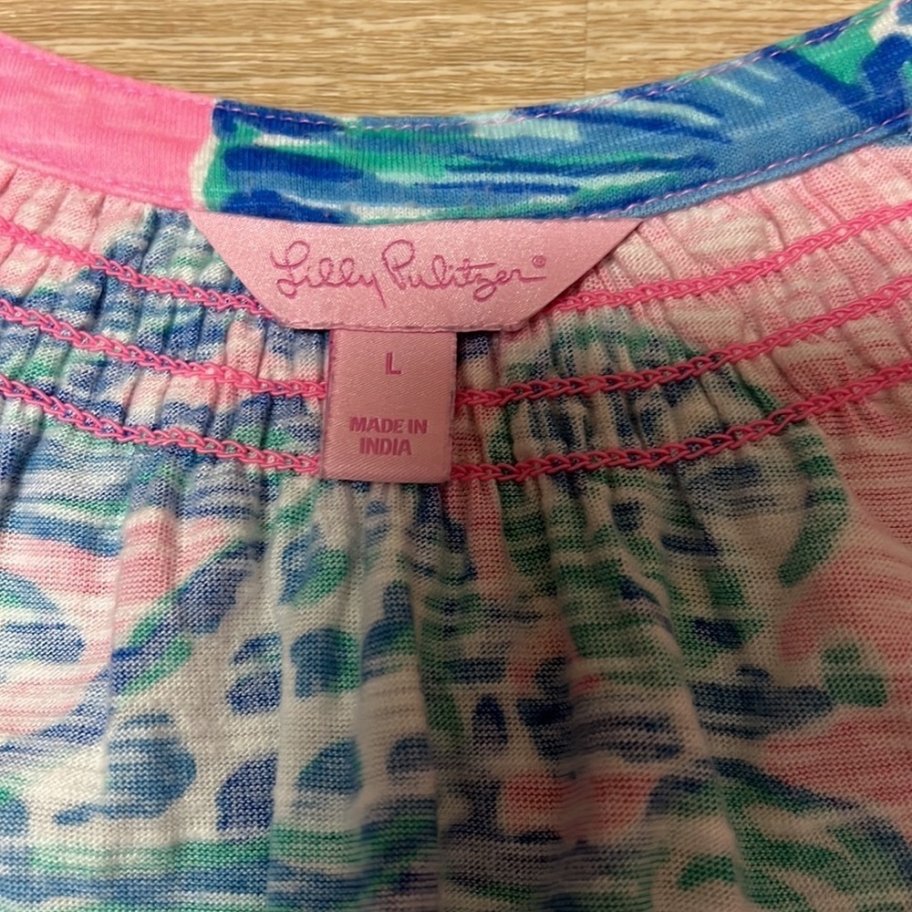 Lilly Pulitzer Essie dress in Pink Pout Barefoot Princess size large EUC - Picture 3 of 5